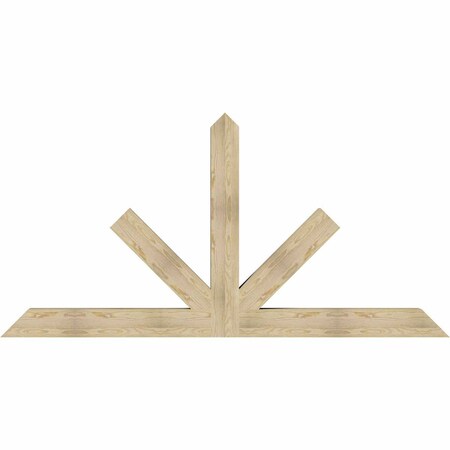 Ekena Millwork Saratoga Rough Sawn Timber Gable Bracket, Douglas Fir, 96"W x 48"H x 6"D x 6"F, 12/12 Pitch GBW096X48X0606SAR00RDF